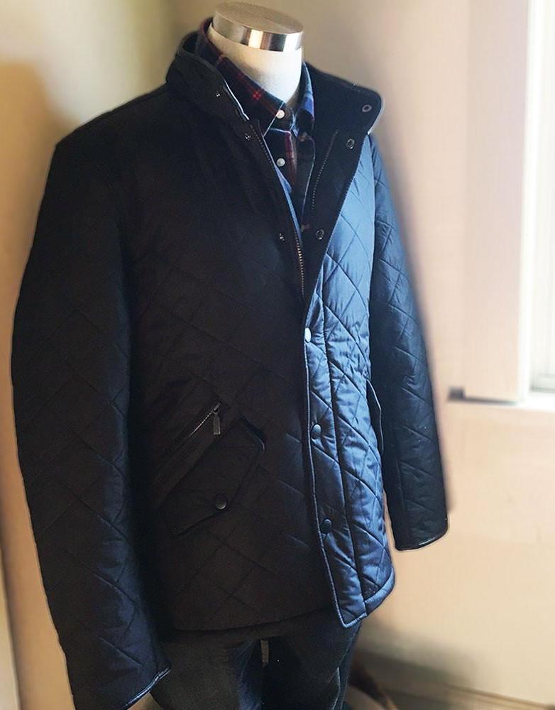 barbour powell quilted jacket black