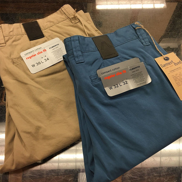 Men's Alberto | Lou | Compact Cotton Chino | Khaki - F.L. CROOKS.COM