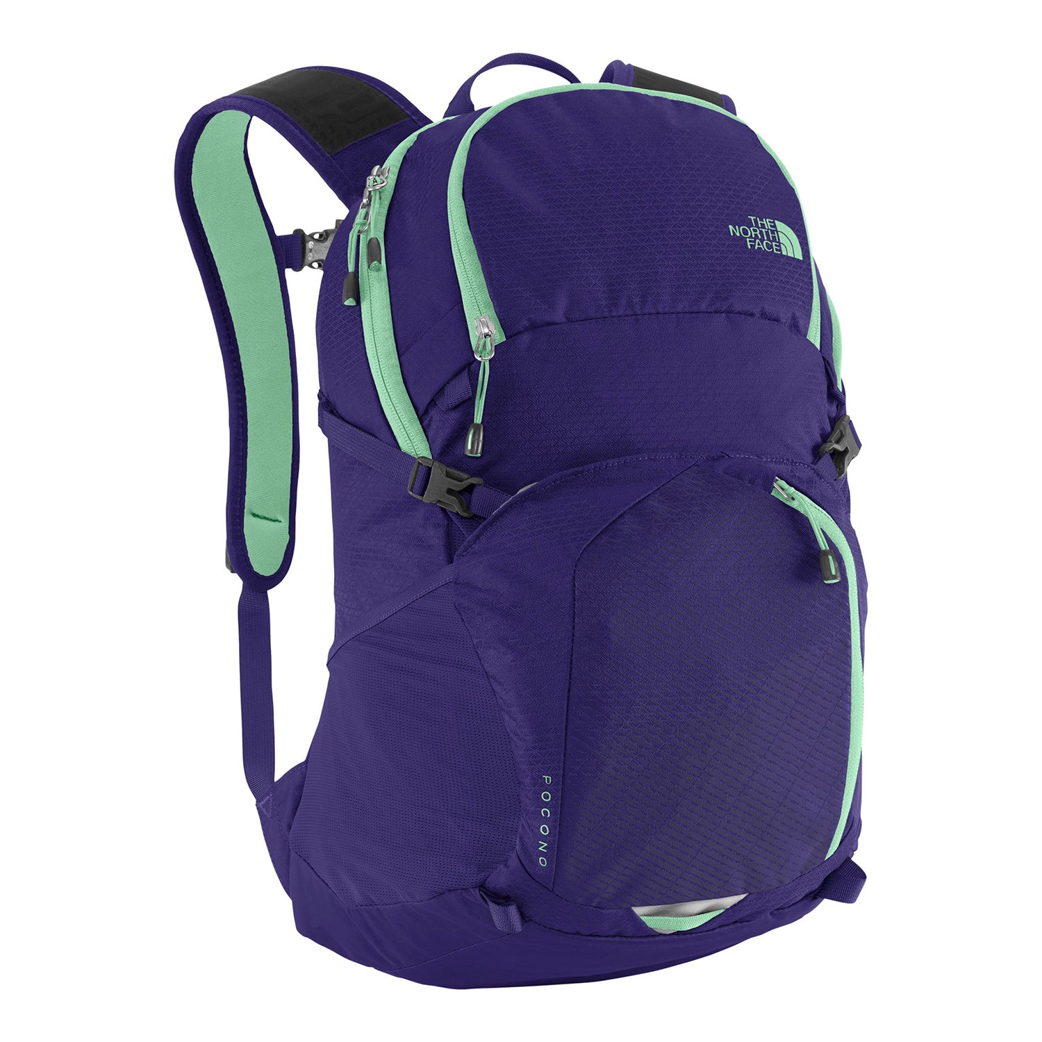 black monogrammed north face backpack