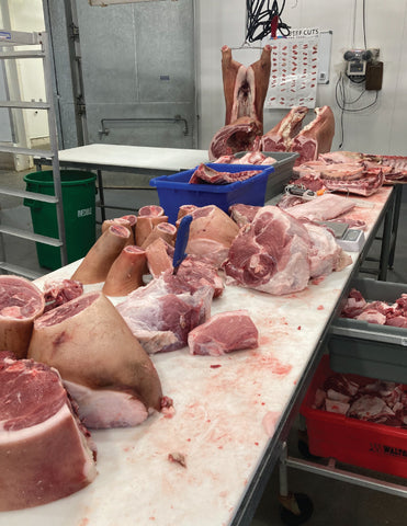 Family Friendly Farms butchers their pork at Wolf Pack Meats in Reno, NV.