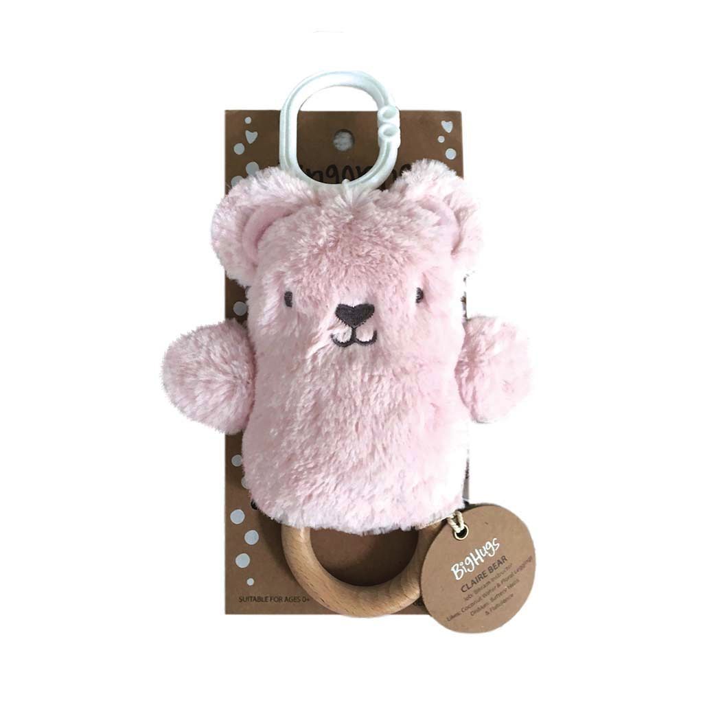 Wooden Teether | Baby Rattle & Teething Ring | Claire Bear - Image
