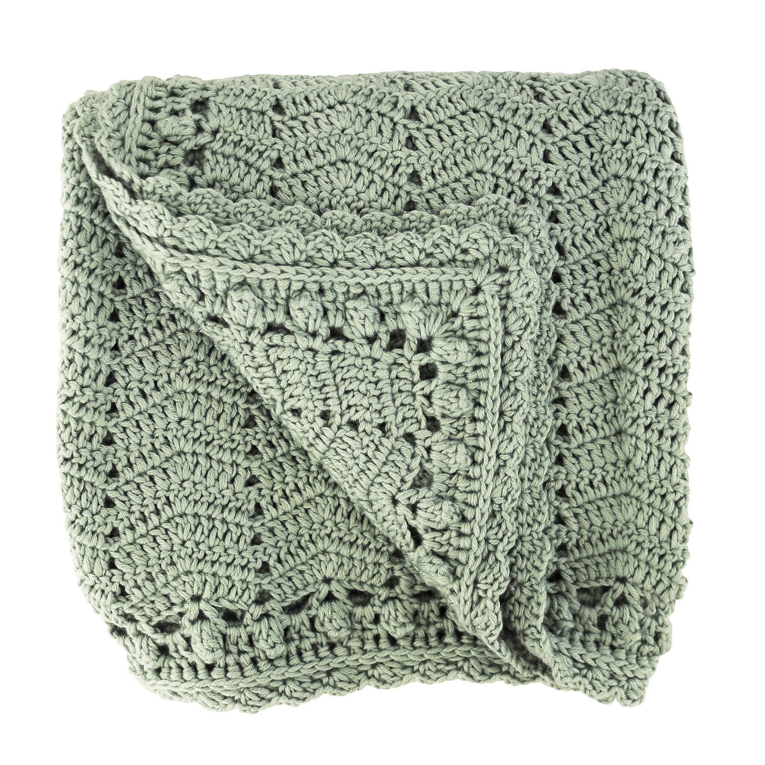 Sage Crochet Baby Blanket Handmade Ethically OB Designs 0+ O.B