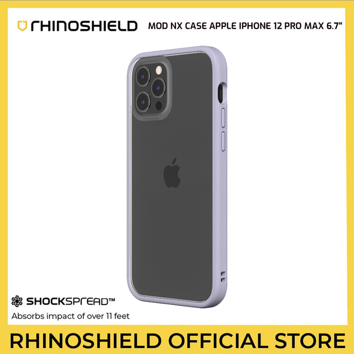 RHINOSHIELD CrashGuard NX Modular Bumper Case with Black Frame + Rim & 3X Buttons for Apple iPhone 12/12 Pro