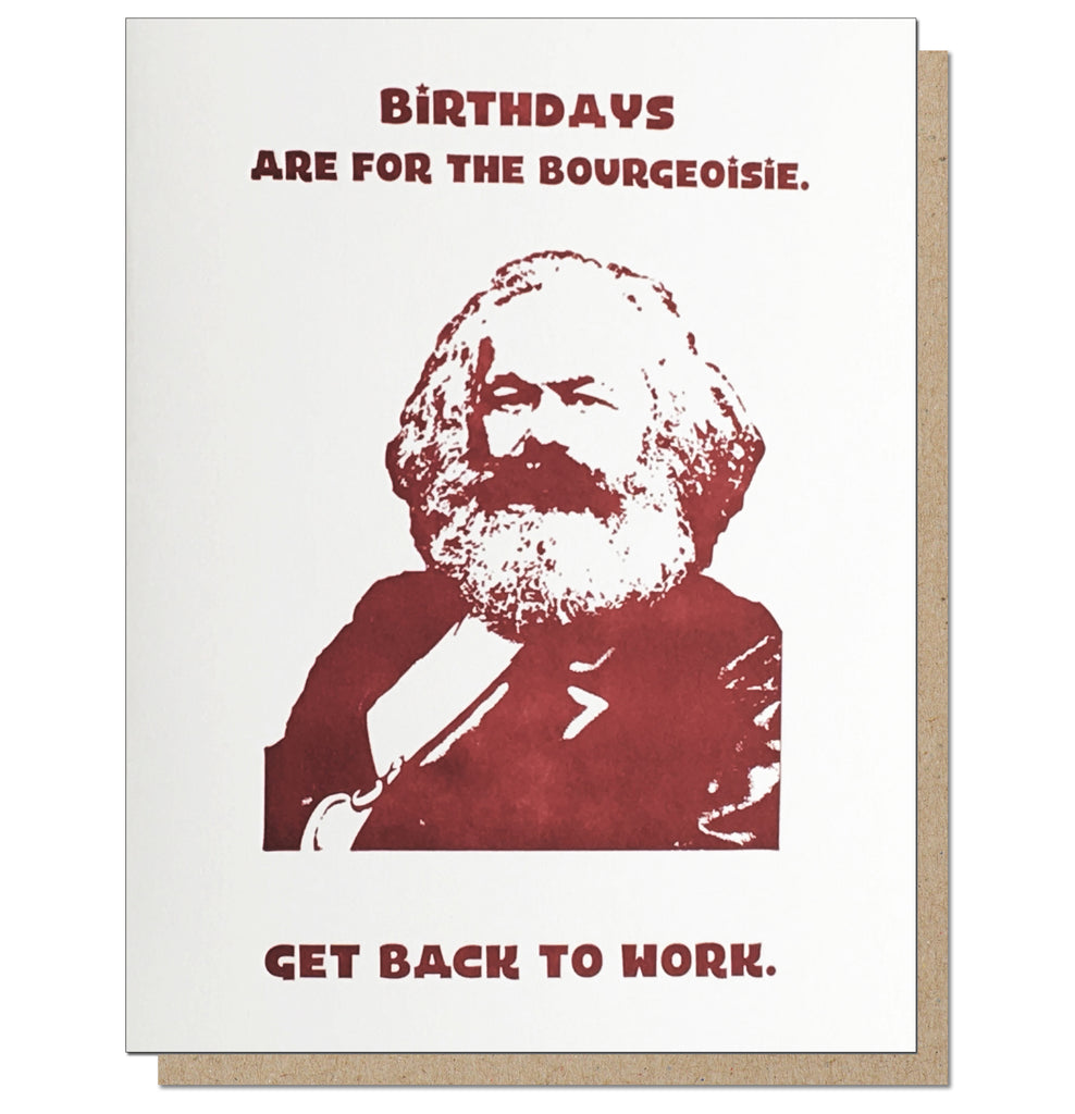 Funny Karl Marx Birthday Letterpress Card Guttersnipe Press 