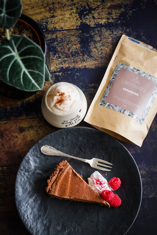 A slice of Freya's Nourishment Chocolate Mousse Tart 