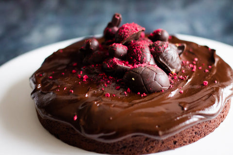 Freya's Nourishment Flourless Chocolate Cake with luscious vegan icing