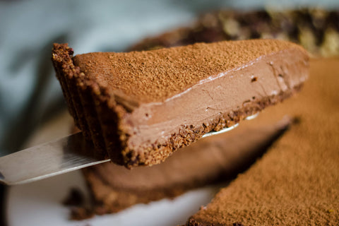 A slice of Freya's Nourishment Chocolate Mousse Tart 