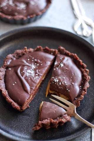 Salted Caramel Chocolate Tart from Freya's Nourishment "Nourishing Treats" ebook