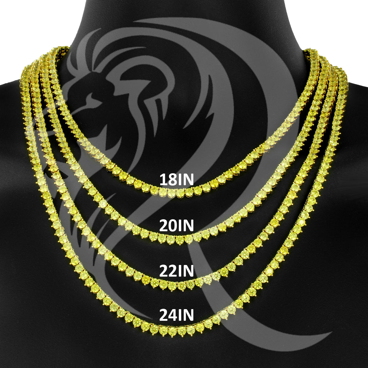 yellow diamond tennis necklace