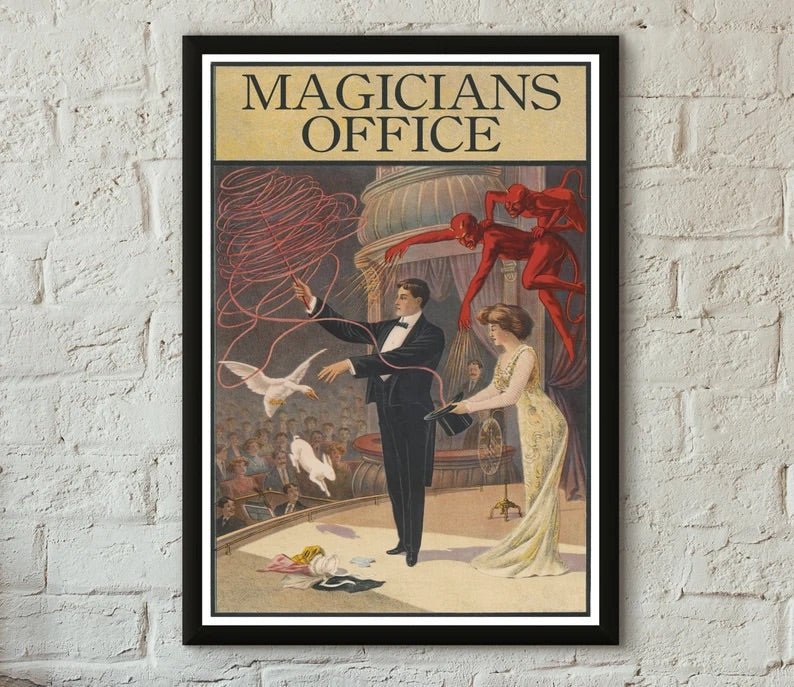 Magicians Office - Professionally Printed Poster 12 x 9 Inches - Merchant of Magic