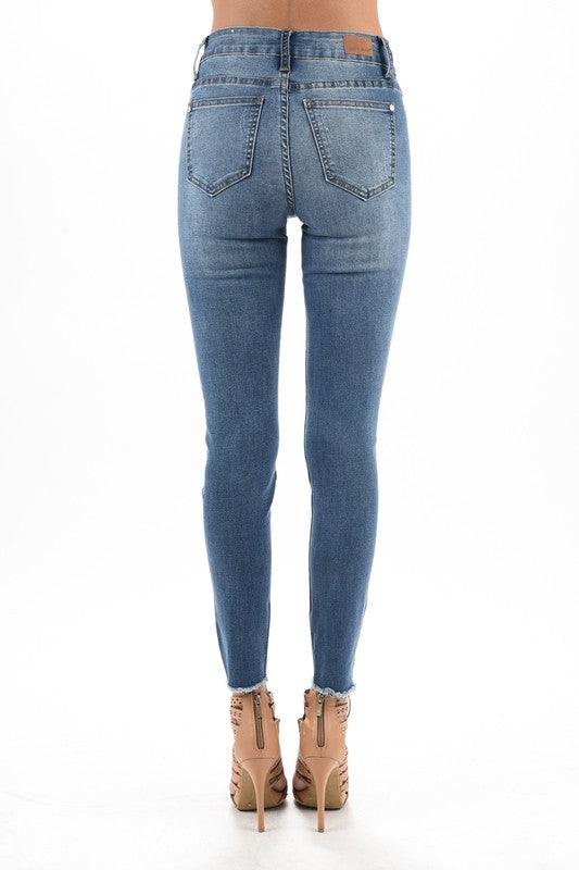 Judy Blue Button Fly Medium Wash Skinny Jeans – You & Me