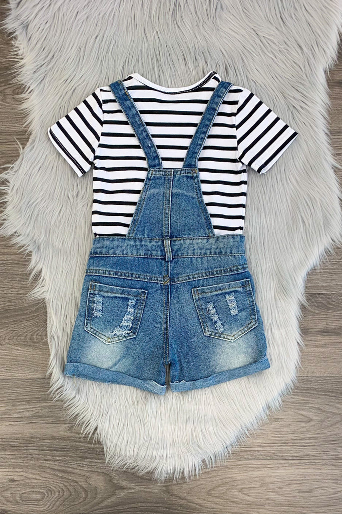 distressed shortalls