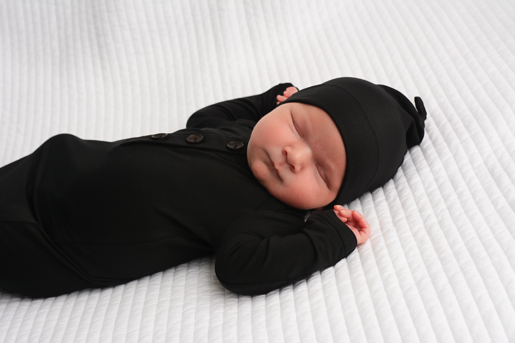 black newborn gown