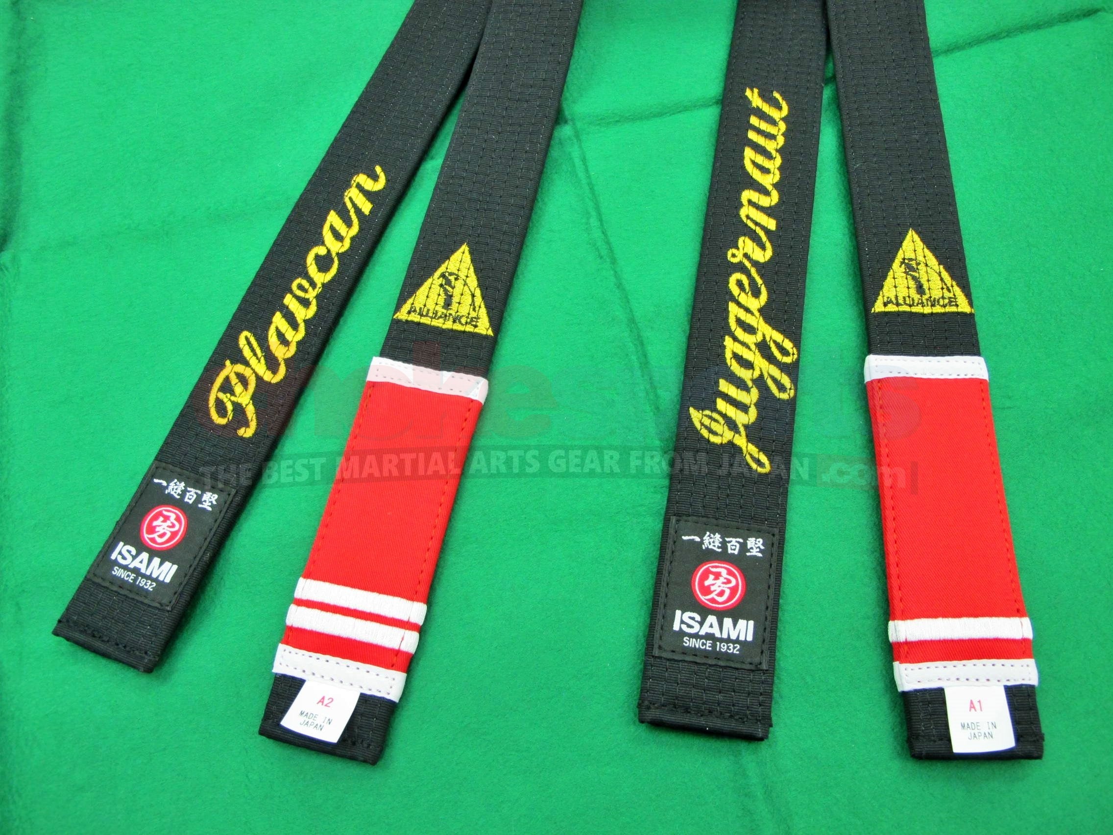 Custom Made Alliance BJJ Black Belts from ChokeSports.com