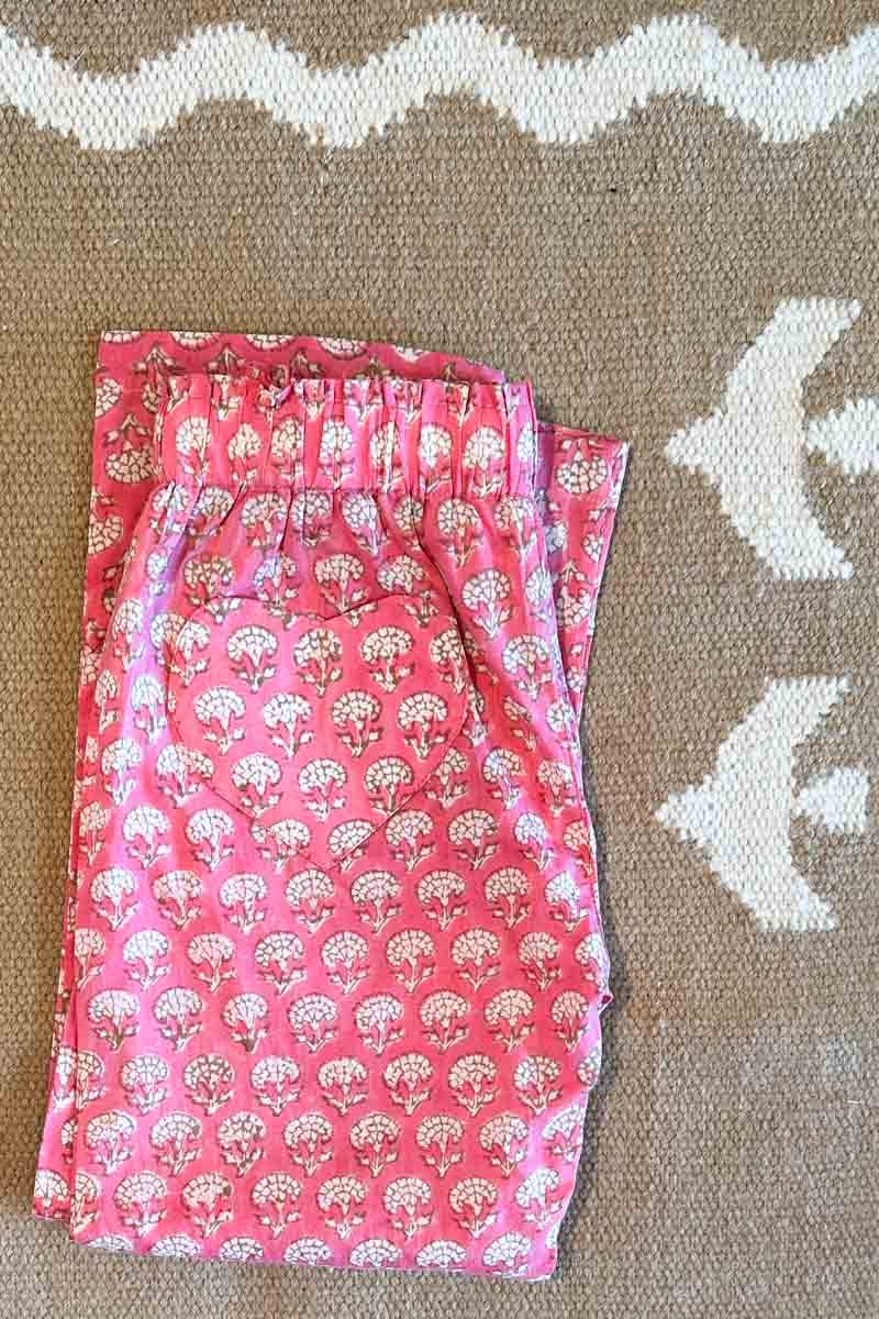 Little Fry Sunshine Pant - Crescent Flower Bon Pink Organic