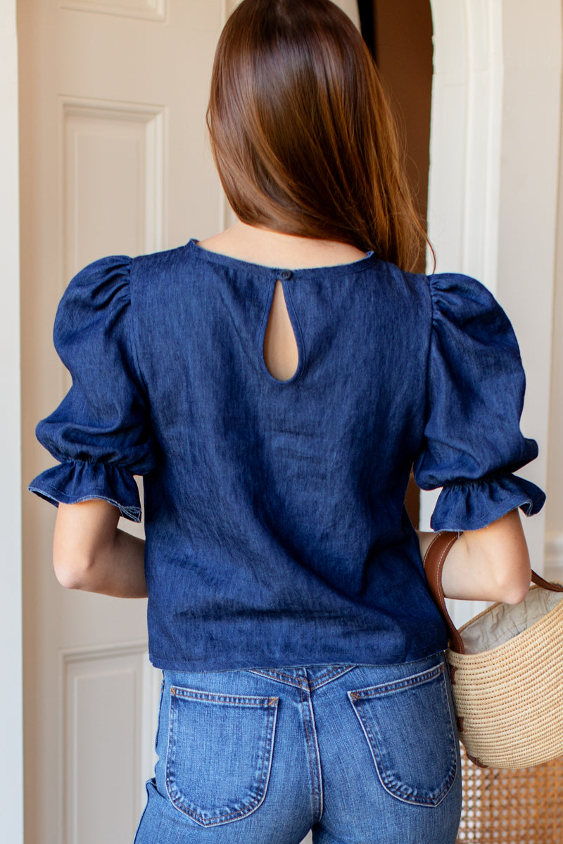 Pearl Blouse - Indigo Hemp Organic