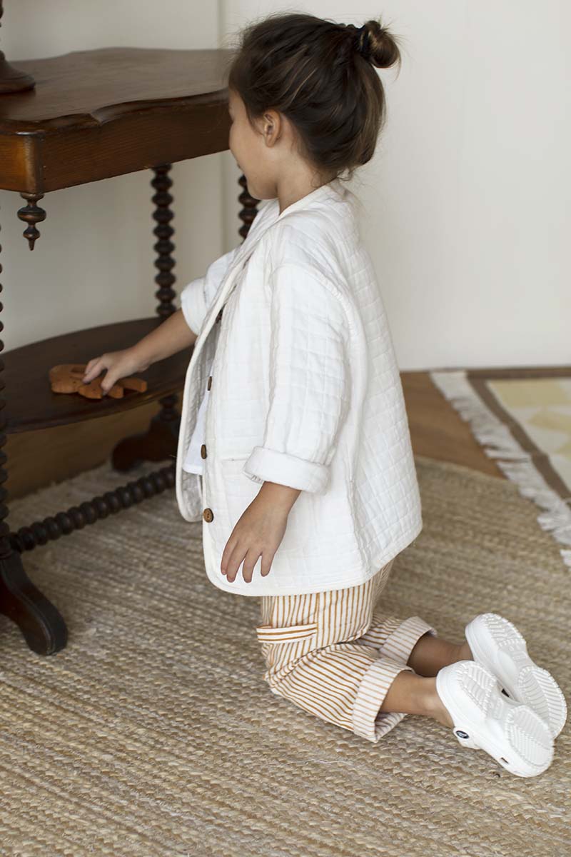 Little Fry Quilted Jacket - Cloud White Organic