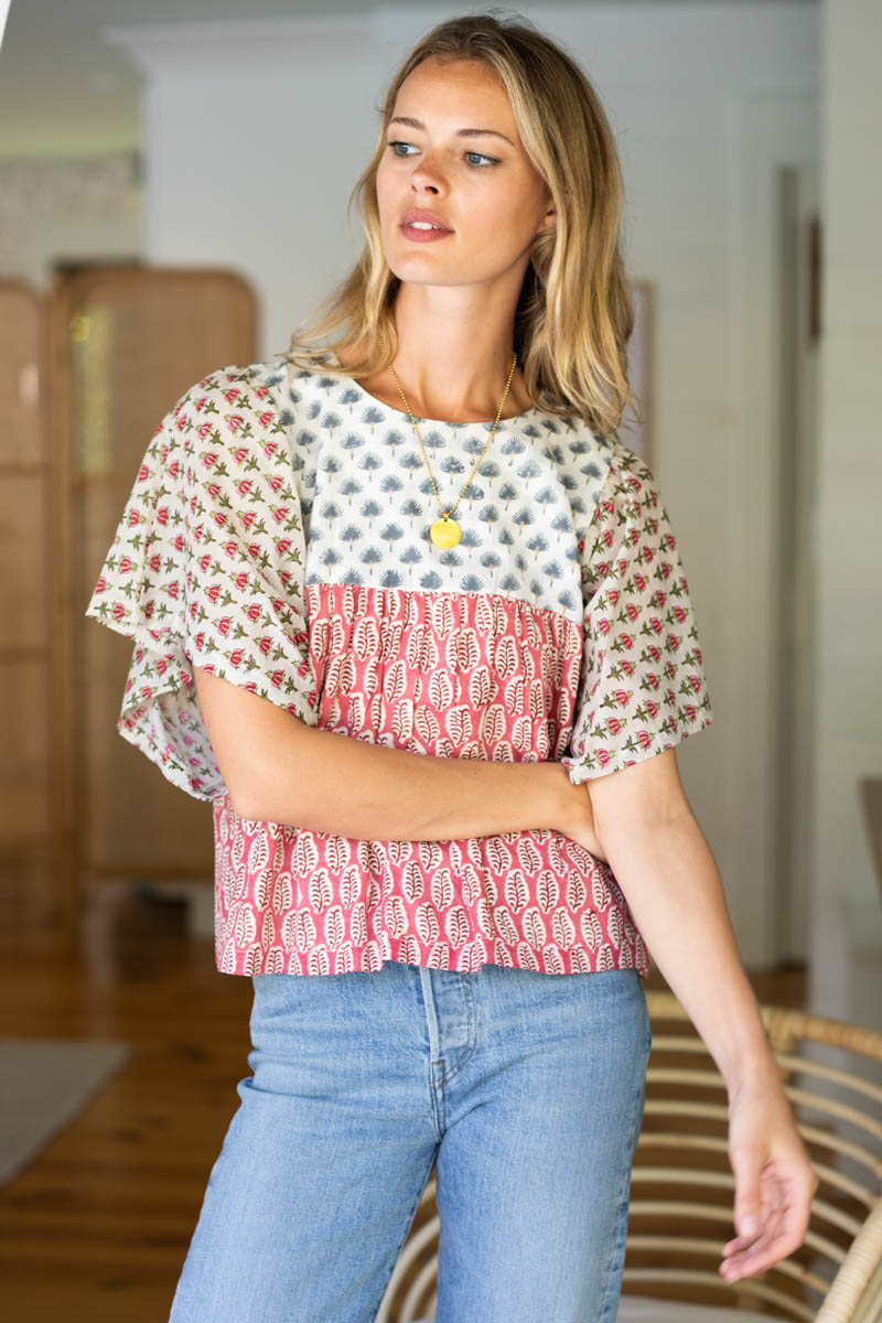 Basalie top - Patchwork Rosey Organic