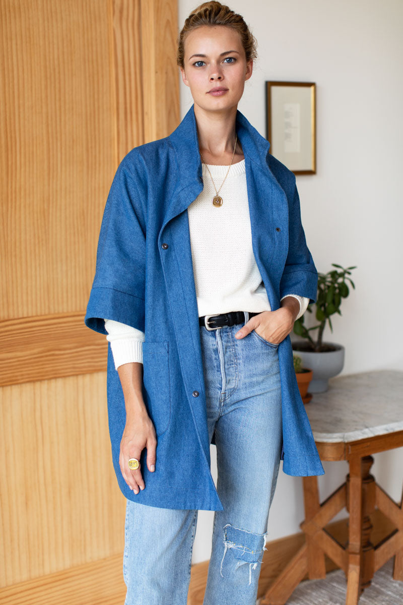 Denim Layering Jacket Shell - Indigo Denim