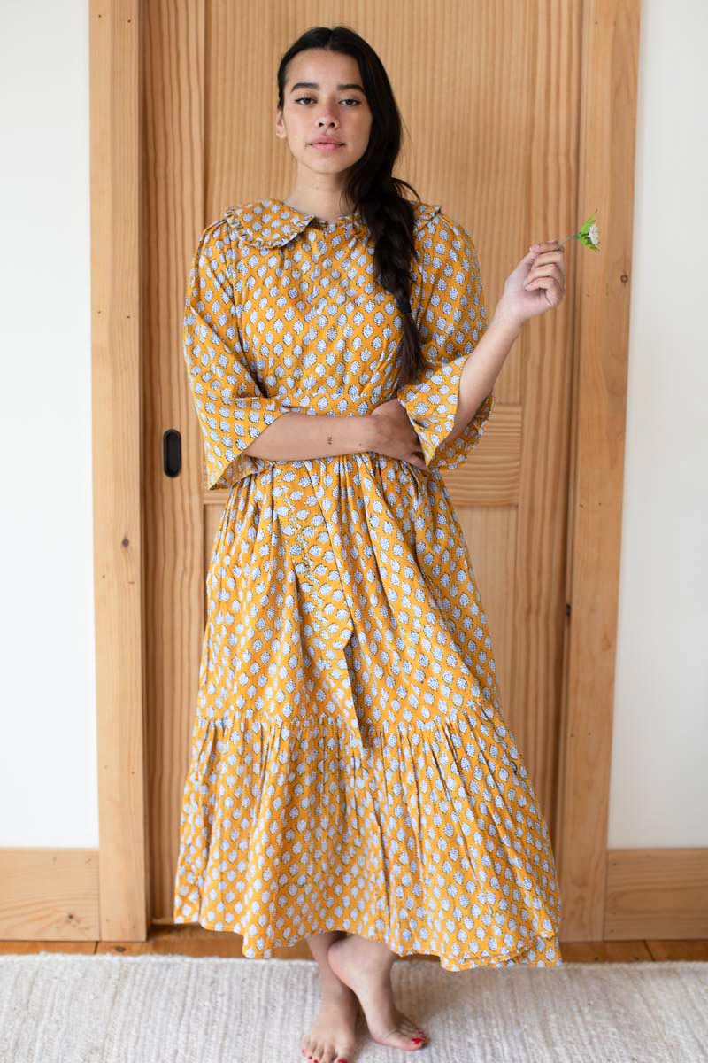 Anastasia Long Dress - Sisters Yellow Organic