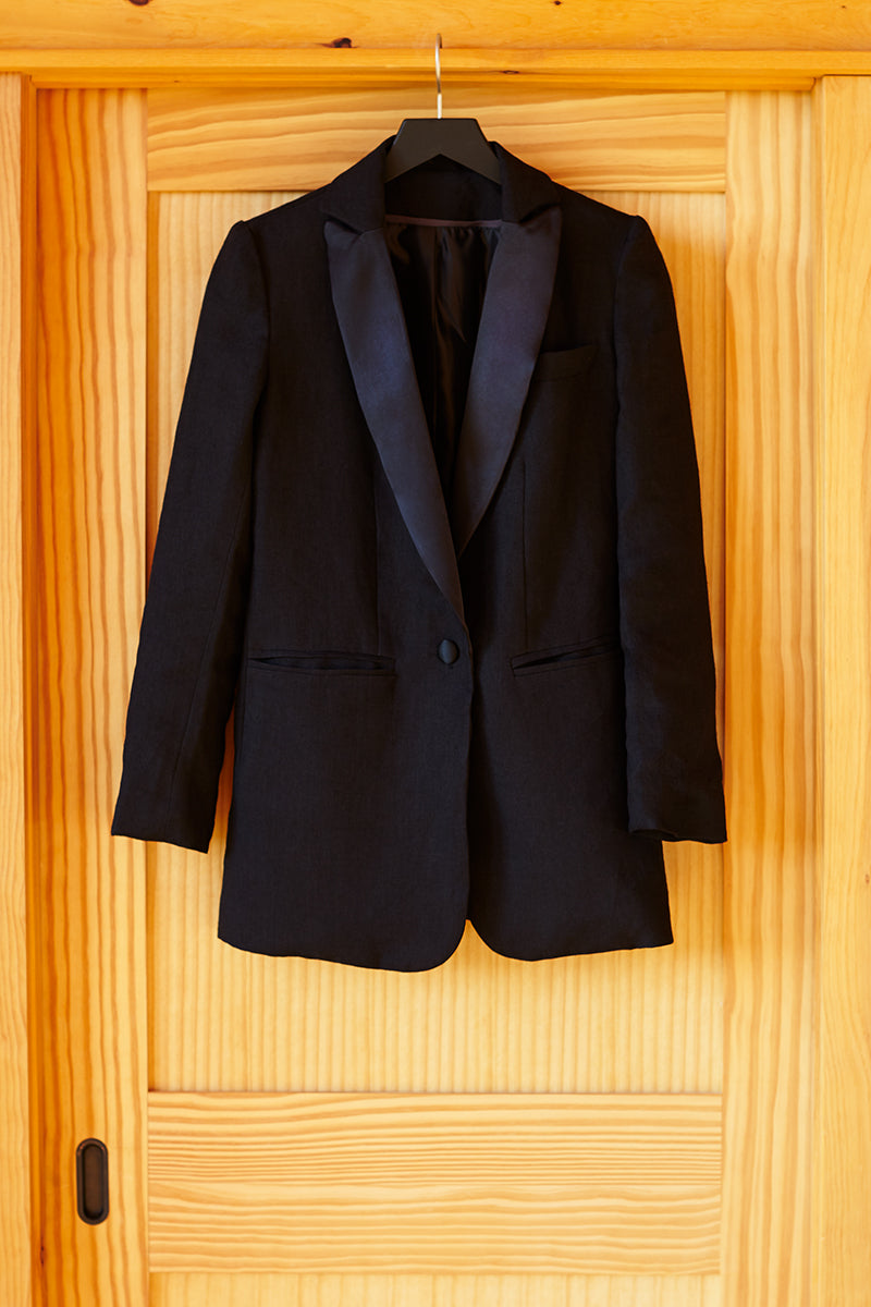 Wingtip 2 Dinner Jacket - Black Linen