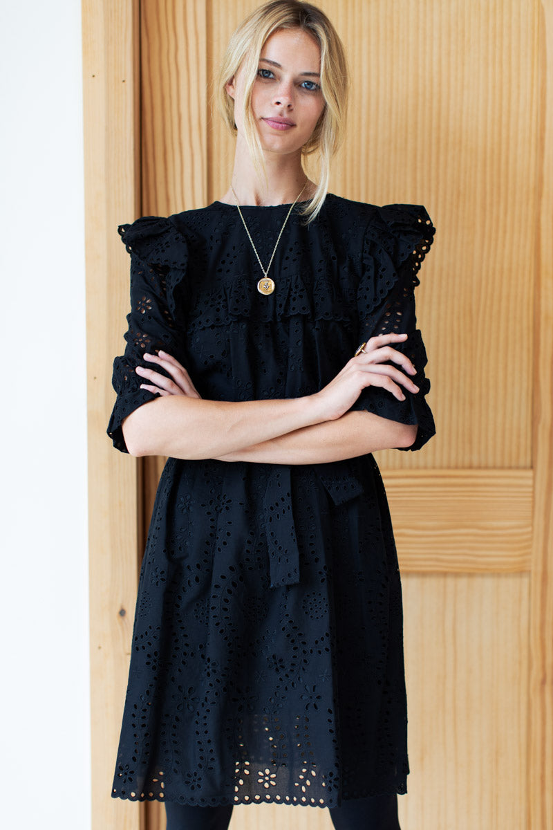 Elsa Dress - Black Eyelet