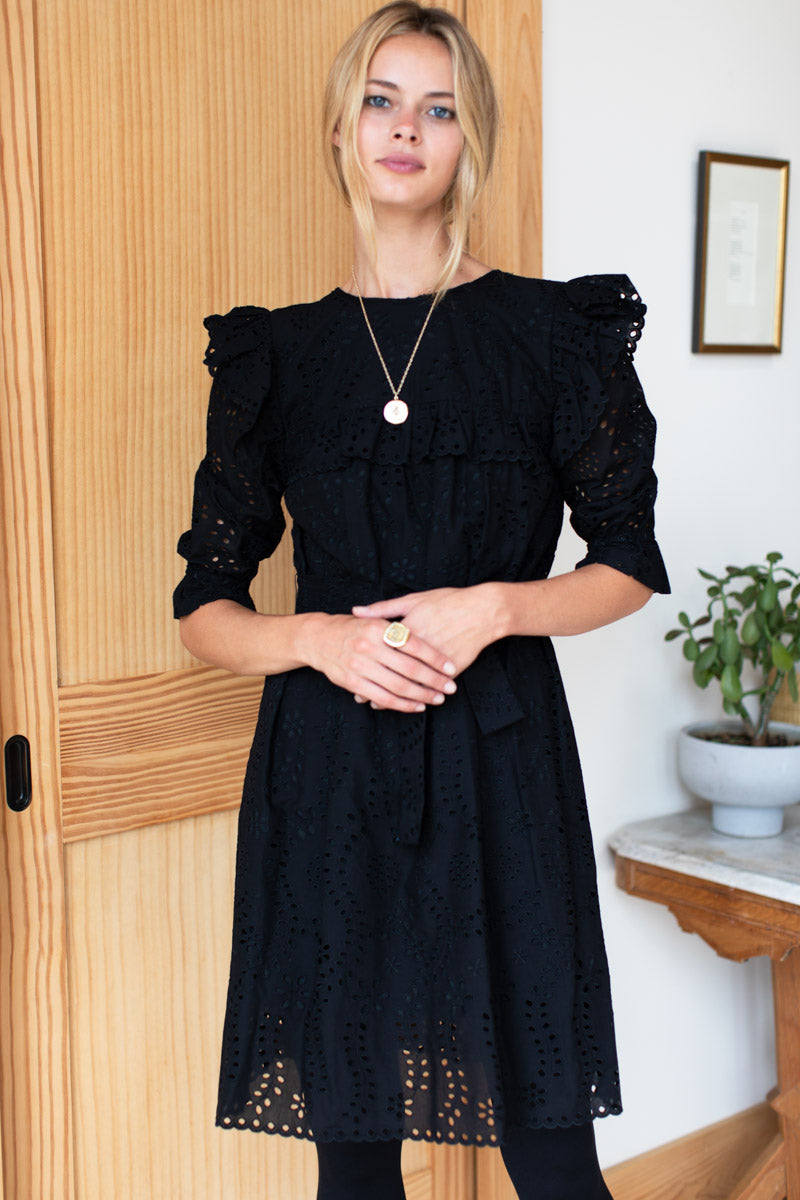 Elsa Dress - Black Eyelet