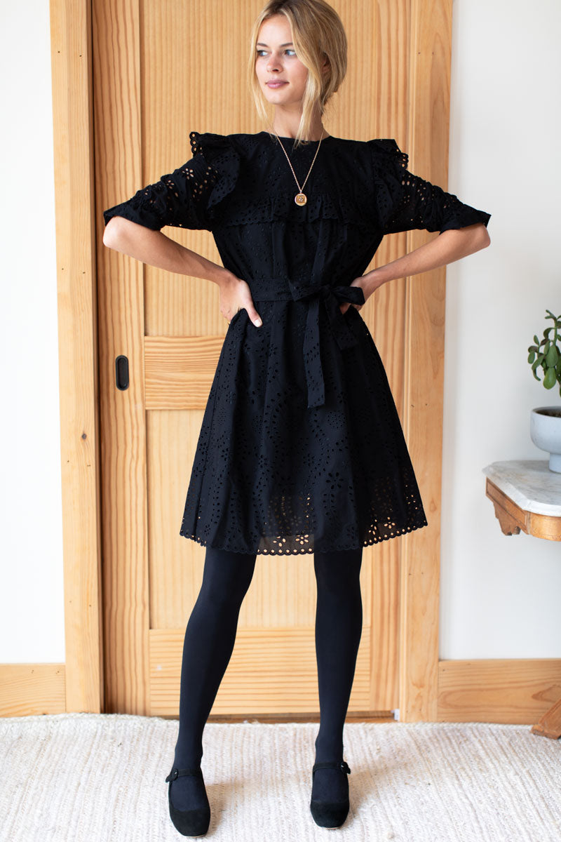 Elsa Dress - Black Eyelet