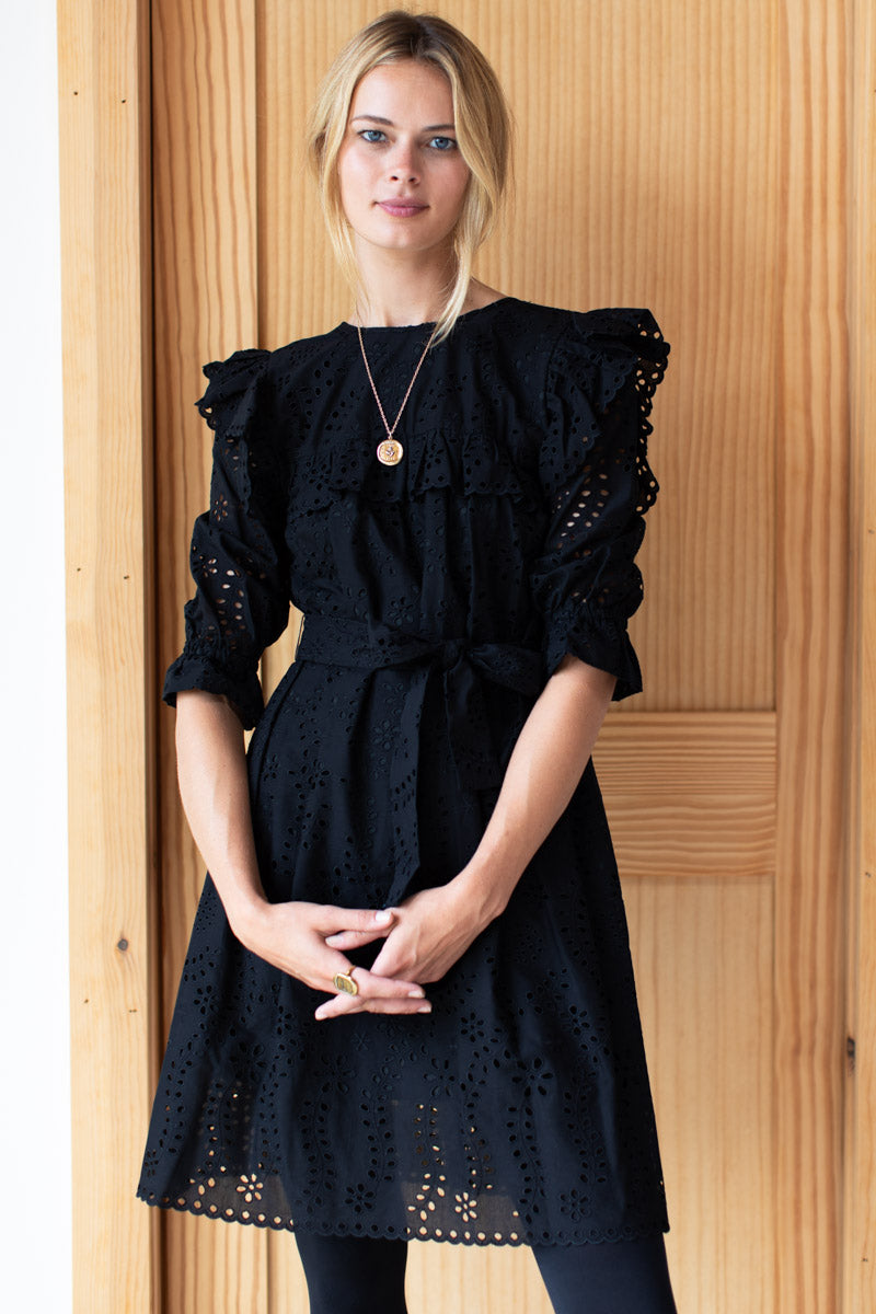 Elsa Dress - Black Eyelet