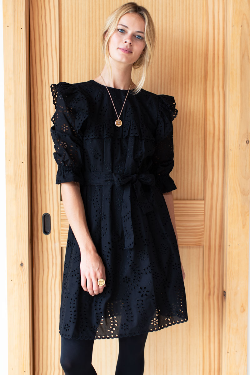 Elsa Dress - Black Eyelet