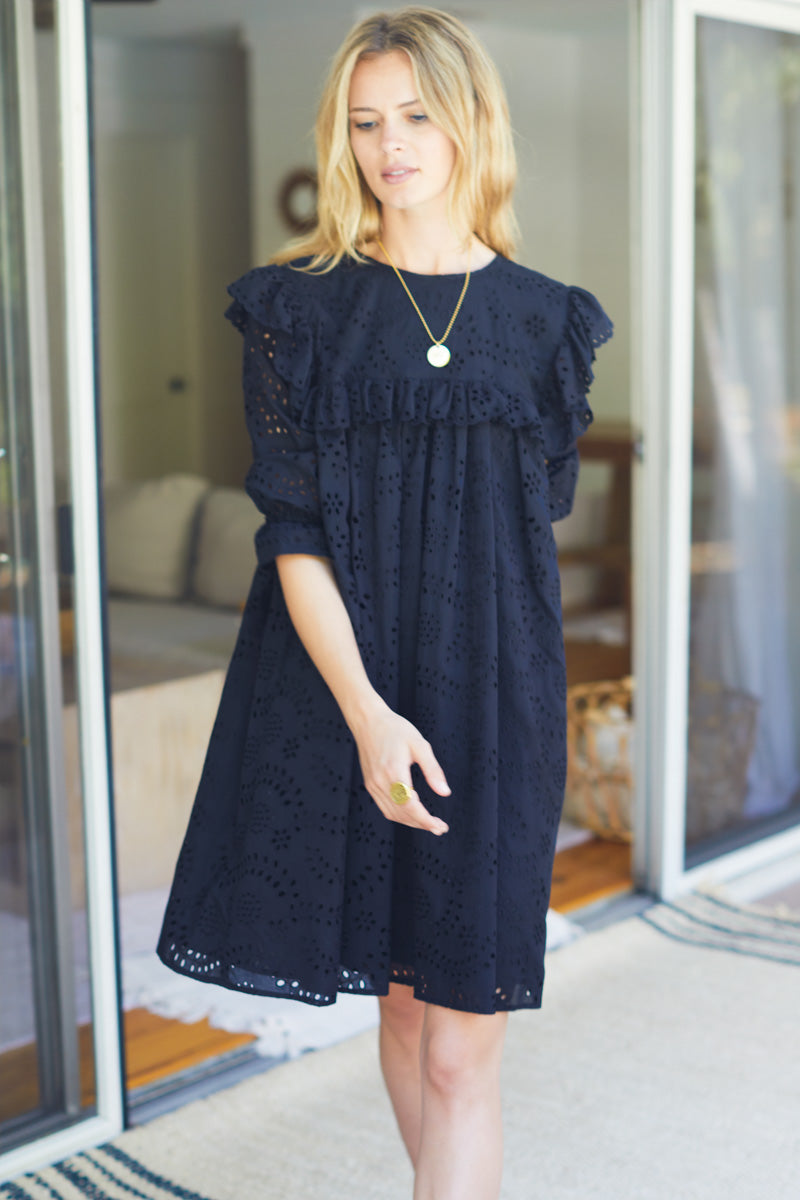 Elsa Dress - Black Eyelet