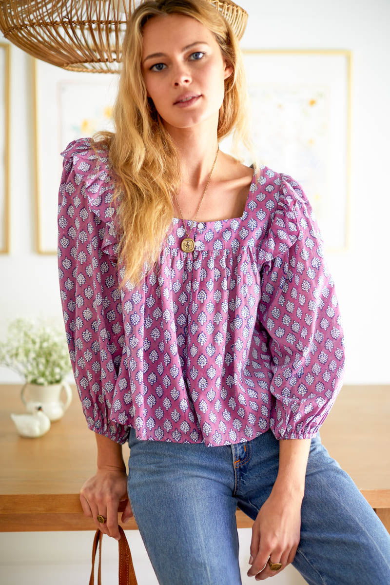 Adelina Blouse - Sisters Purple Orchid Organic