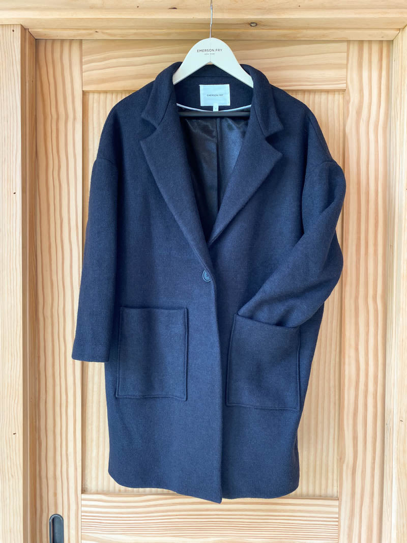 Car Coat - Black Wool Cotton