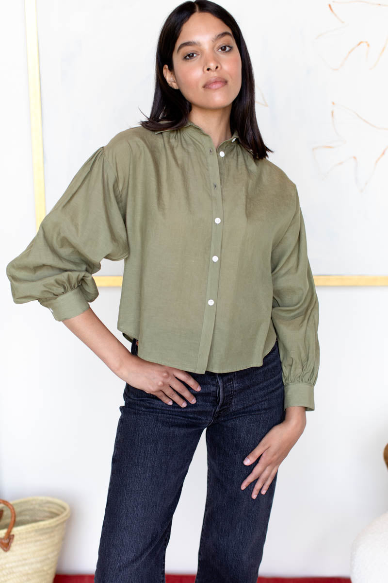 Elvie Long Sleeve Shirt - Fern Green