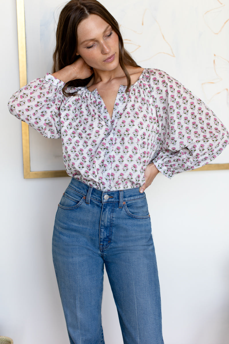 Frances Blouse - Rosey Flowers Organic