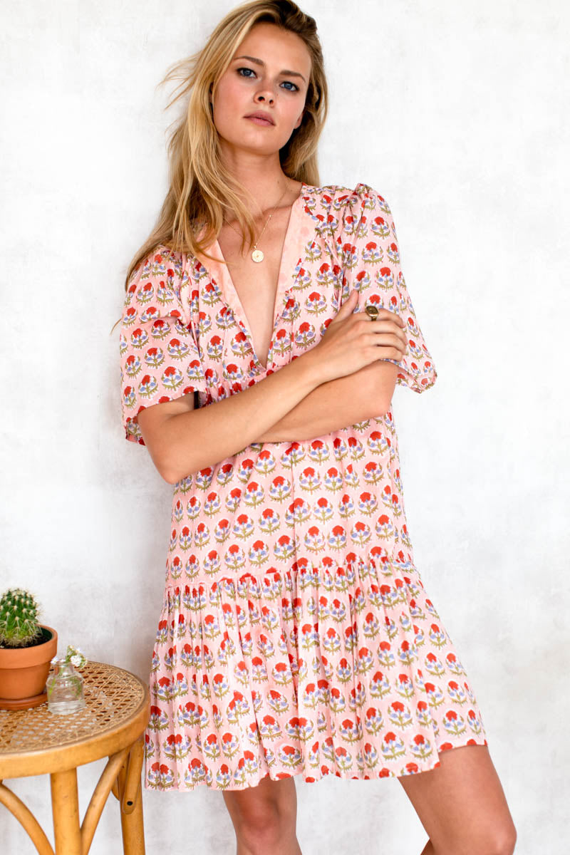 Isla Dress - Friday Flowers Pink Organic