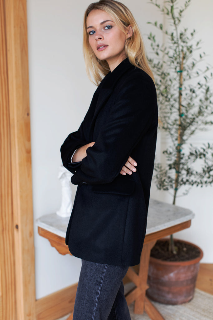 Jude Jacket - Black Wool Cashmere - Emerson Fry