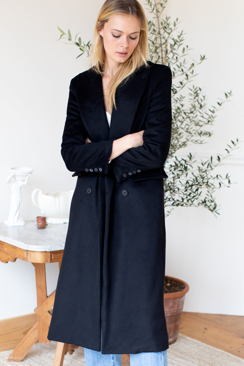 Julius Long Coat - Black Wool Cashmere