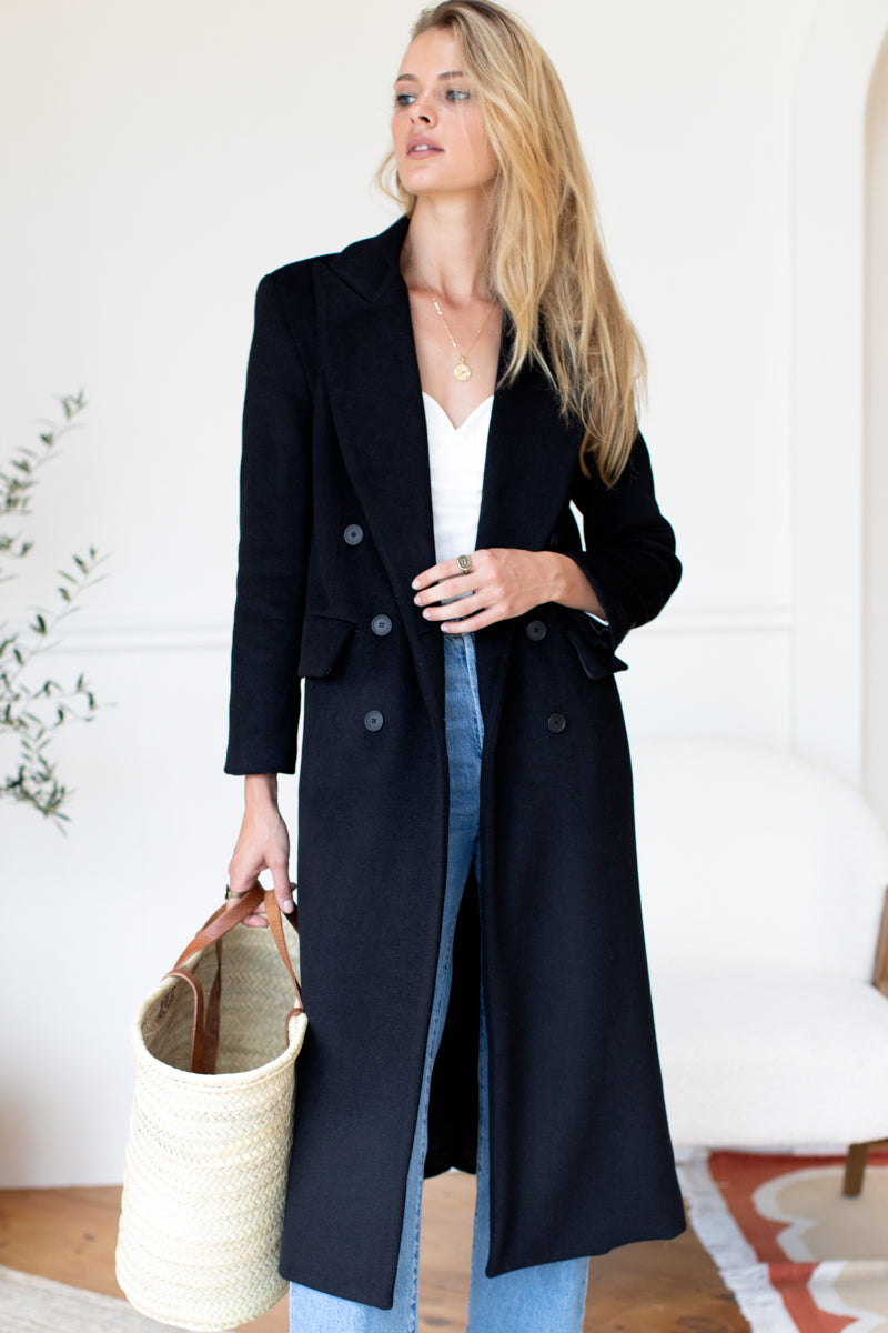 Julius Long Coat - Black Wool Cashmere