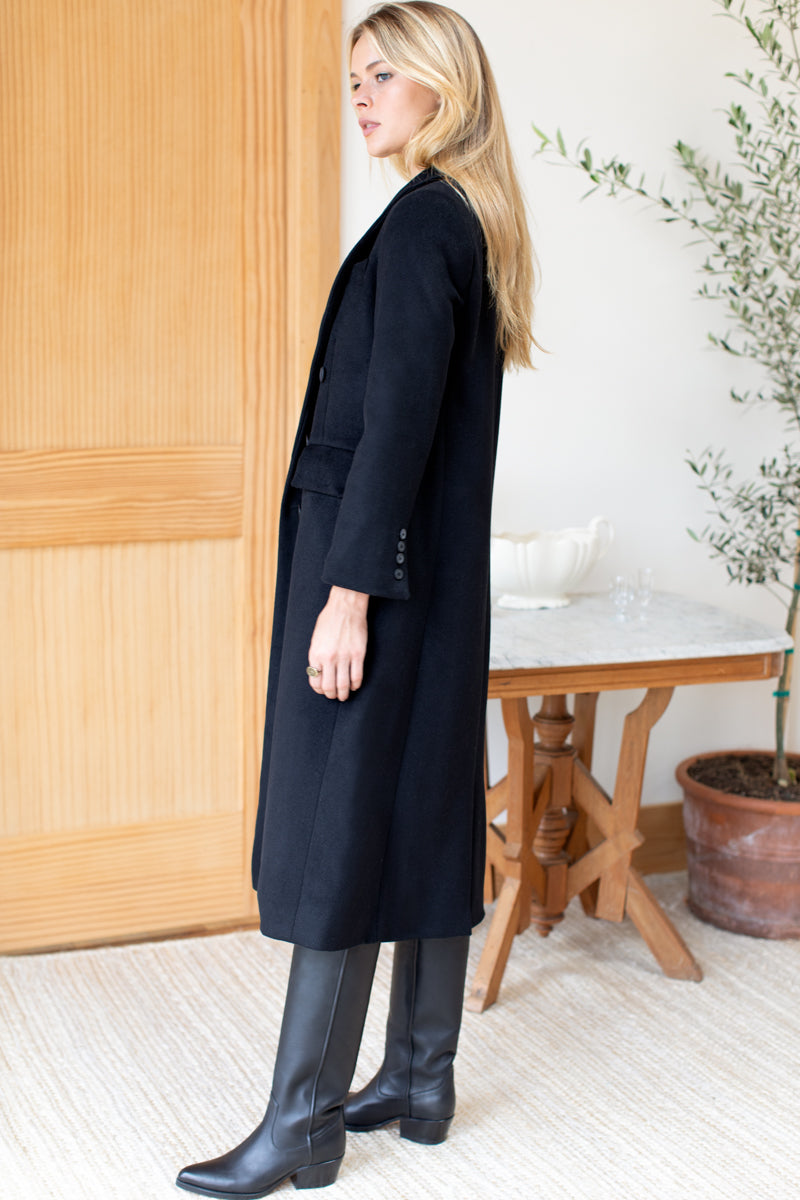 Julius Long Coat - Black Wool Cashmere