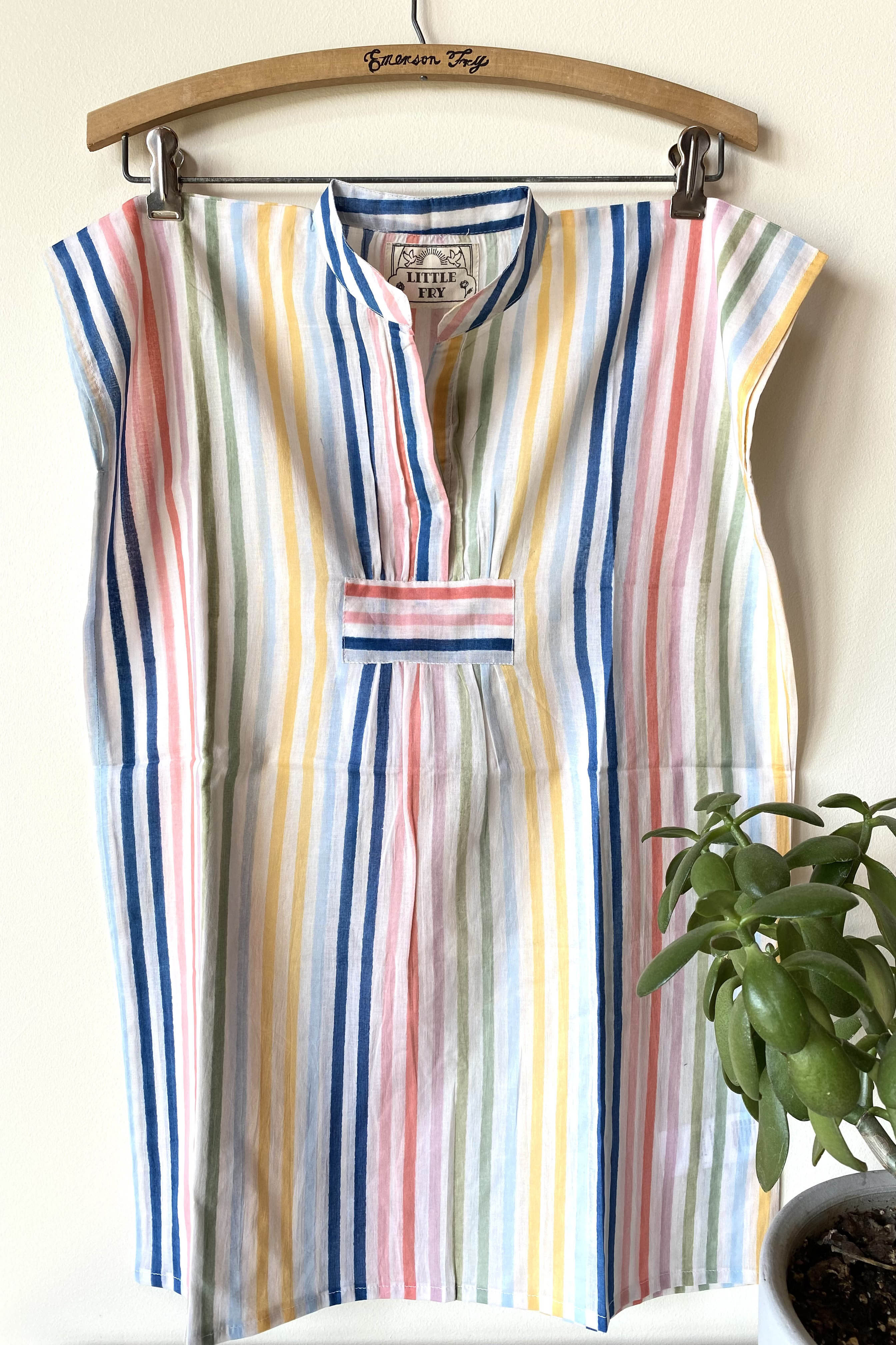 Little Fry Caftan - Rainbow Stripe Organic