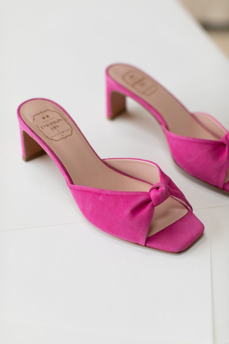 Knot Mule - Fandango Pink Suede