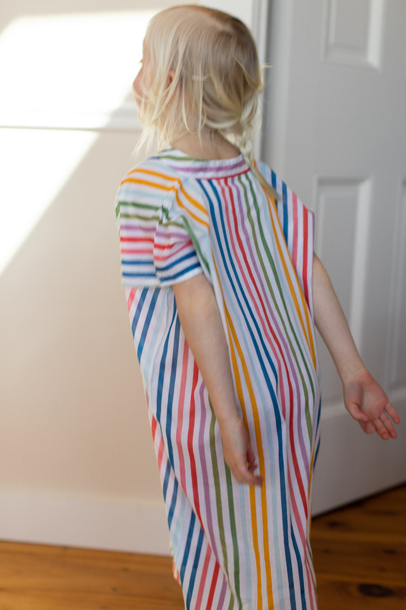 Little Fry Caftan - Rainbow Stripe Organic