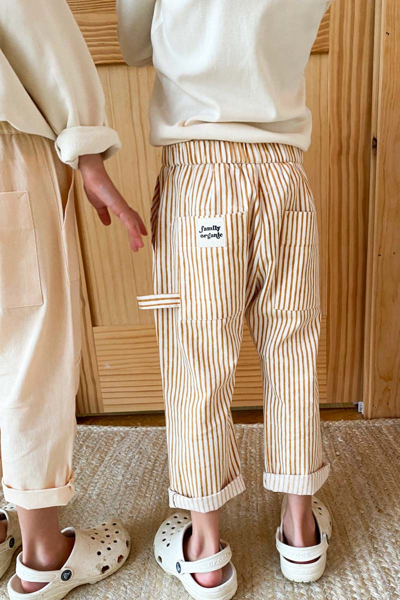 Family Cargo Pant Child - Honey Stripe Organic