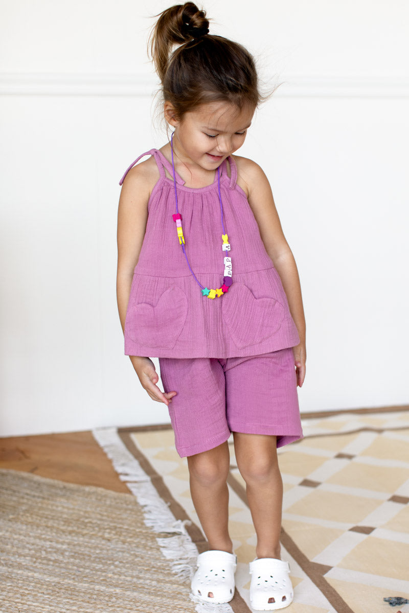 Little Fry Sunshine Shorts - Bon Pink Organic