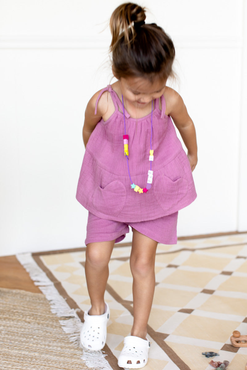 Little Fry Sunshine Shorts - Bon Pink Organic