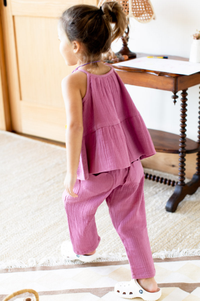 Little Fry Sunshine Pant - Bon Pink Organic