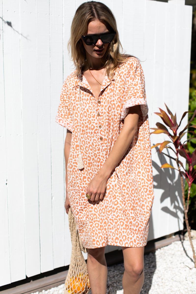 Baja Caftan - Sunbaked Leopard Organic