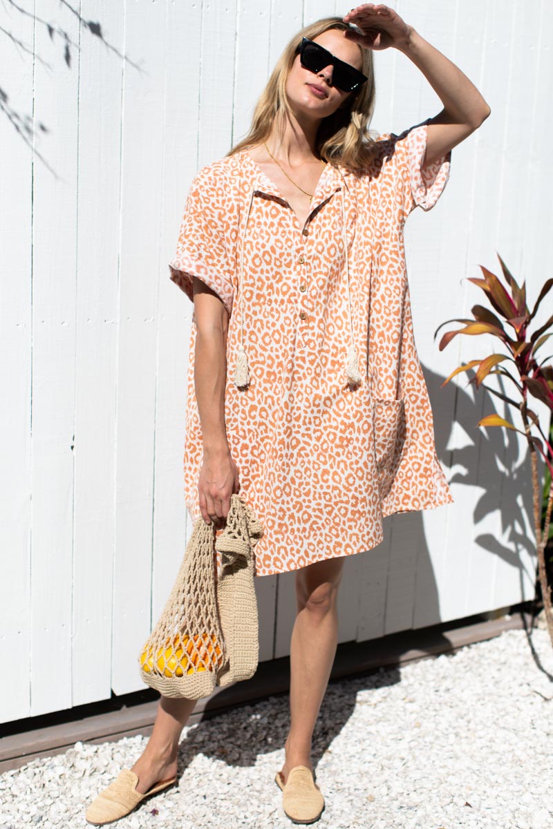 Baja Caftan - Sunbaked Leopard Organic