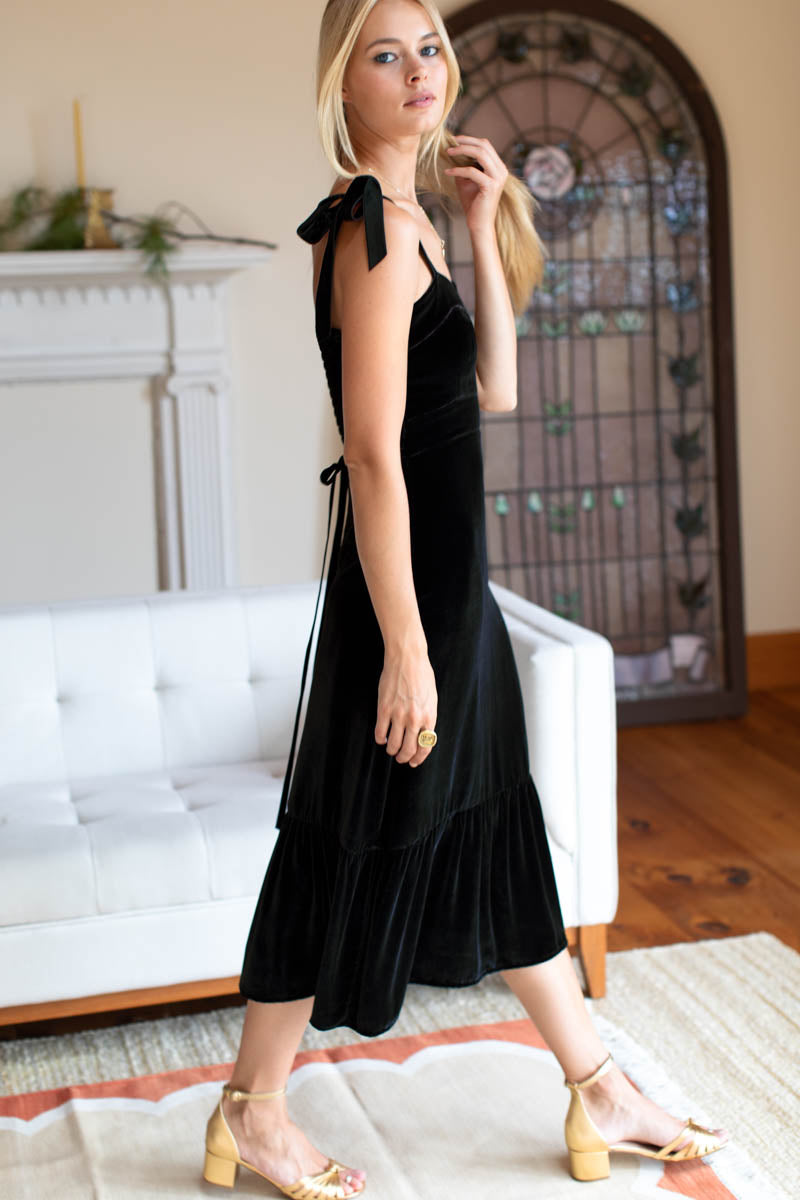 Charlotte Dress - Black Velvet